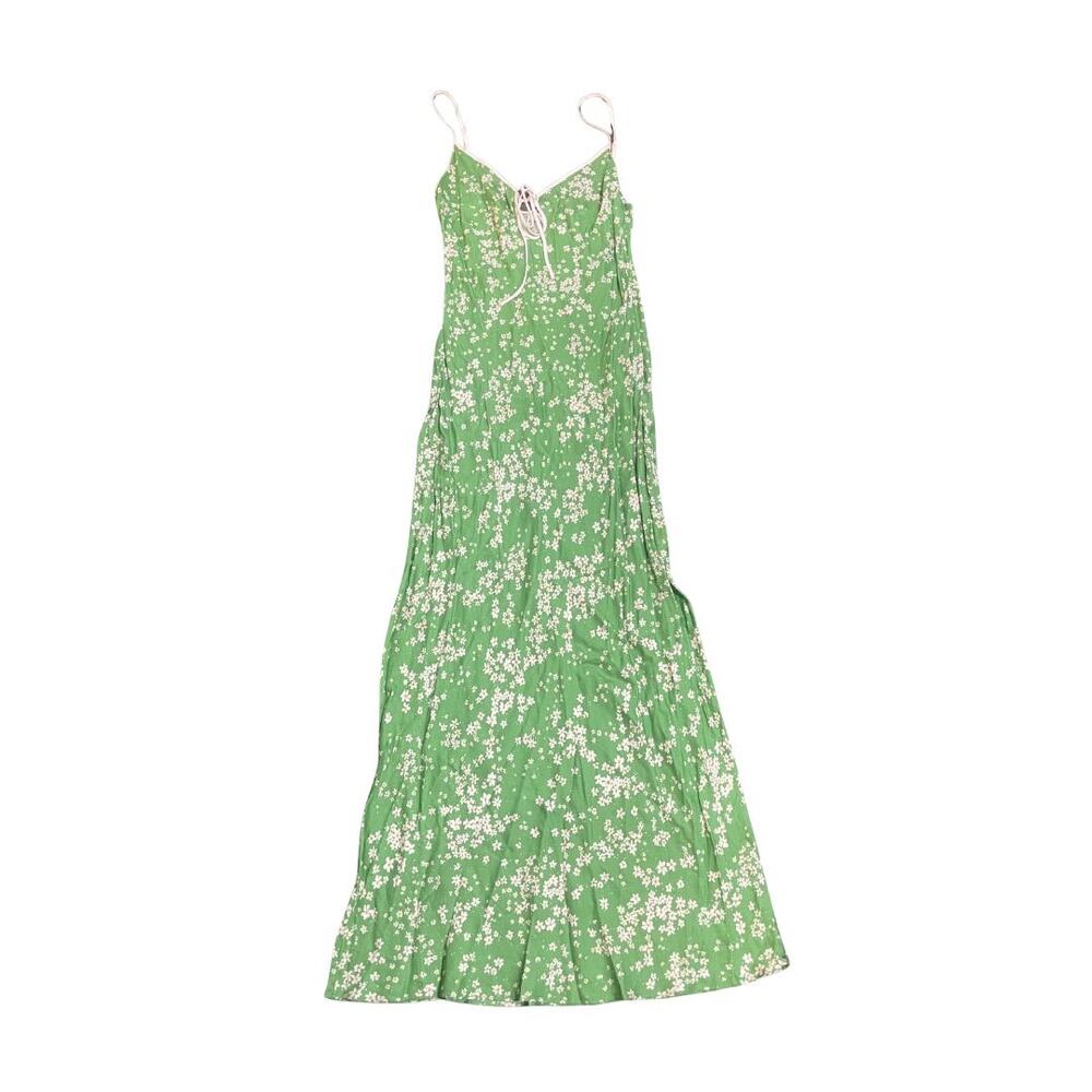 Rumored Daytona Green Ditsy Floral Maxi Dress Size Small Spaghetti Strap Summer